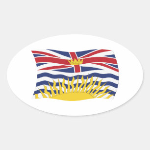Oval Adesivo da Bandeira da Colúmbia Britânica