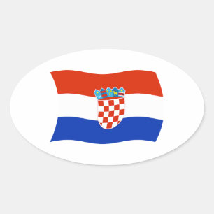 Oval Adesivo da Bandeira da Croácia
