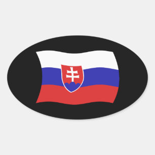 Oval Adesivo da Bandeira da Eslováquia