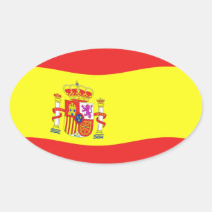 Oval Adesivo da Bandeira da Espanha