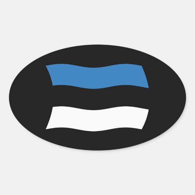 Oval Adesivo da Bandeira da Estônia (Frente)