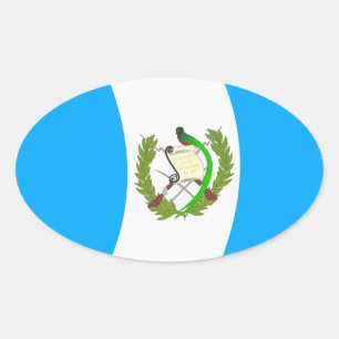Oval Adesivo da Bandeira da Guatemala