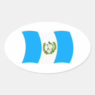 Oval Adesivo da Bandeira da Guatemala
