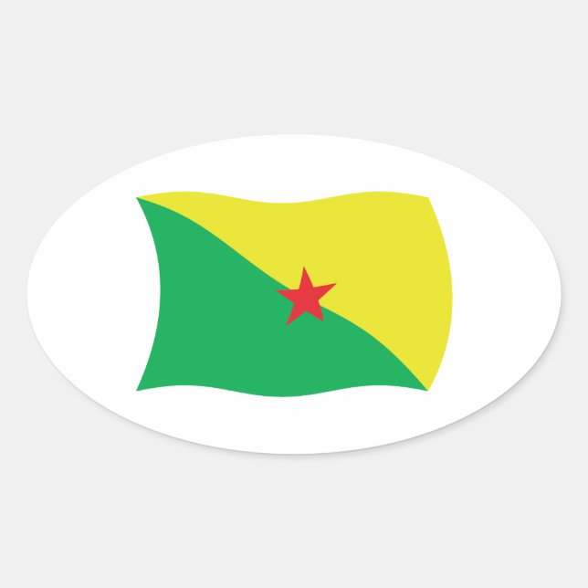 Oval Adesivo da Bandeira da Guiana Francesa (Frente)