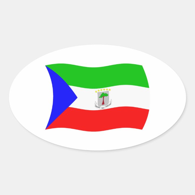 Oval Adesivo da Bandeira da Guiné Equatorial (Frente)