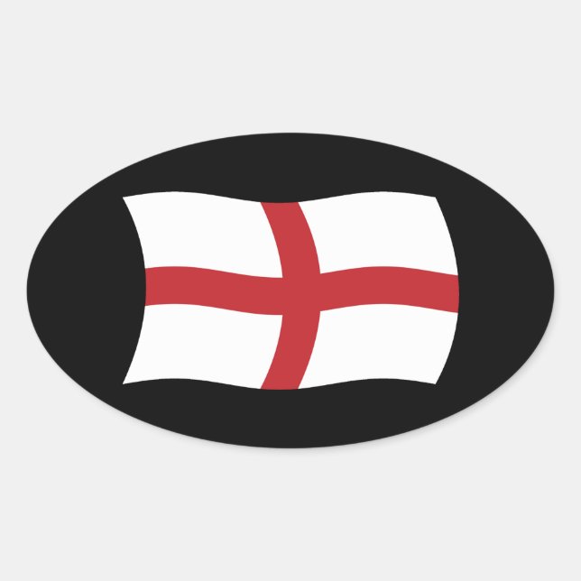 Oval Adesivo da Bandeira da Inglaterra (Frente)