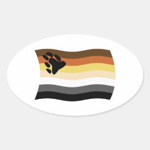 Oval Adesivo da Bandeira da Irmandade do Urso