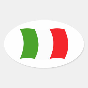 Oval Adesivo da Bandeira da Itália