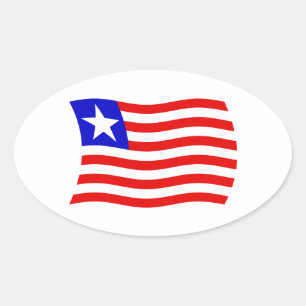 Oval Adesivo da Bandeira da Libéria