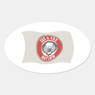 Oval Adesivo da Bandeira da Nação Sac & Fox (Oklahoma)