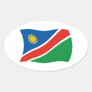Oval Adesivo da Bandeira da Namíbia