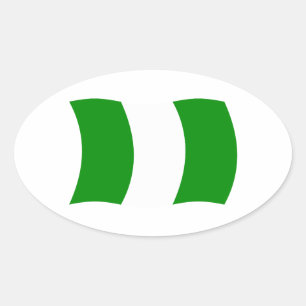 Oval Adesivo da Bandeira da Nigéria