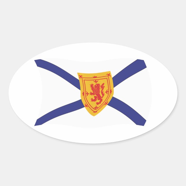 Oval Adesivo da Bandeira da Nova Escócia (Frente)