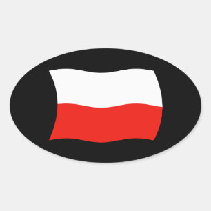 Oval Adesivo da Bandeira da Polônia