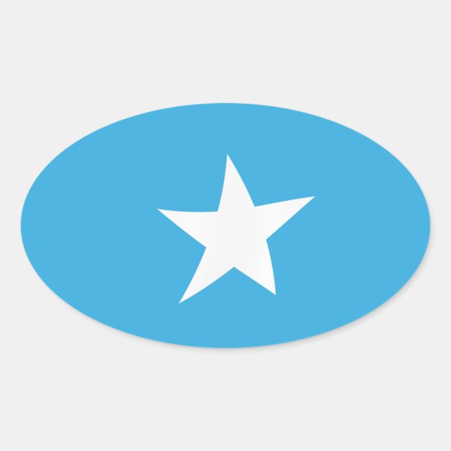 Oval Adesivo da Bandeira da Somália (Frente)