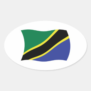 Oval Adesivo da Bandeira da Tanzânia