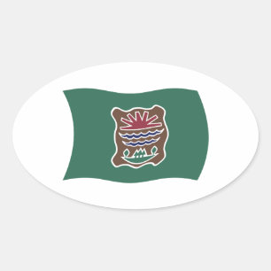 Oval Adesivo da Bandeira da Tribo Abenaki