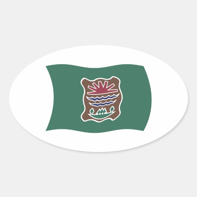 Oval Adesivo da Bandeira da Tribo Abenaki (Frente)