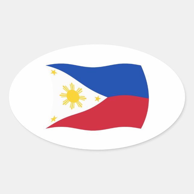 Oval Adesivo da Bandeira das Filipinas (Frente)