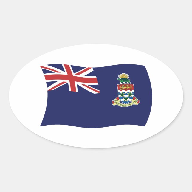 Oval Adesivo da Bandeira das Ilhas Cayman (Frente)