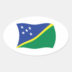 Oval Adesivo da Bandeira das Ilhas Salomão