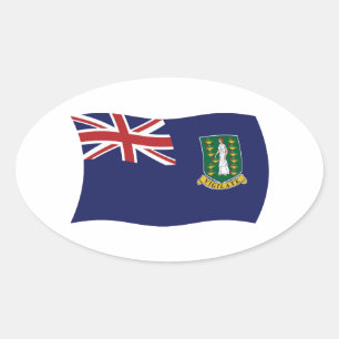 Oval Adesivo da Bandeira das Ilhas Virgens Britânicas