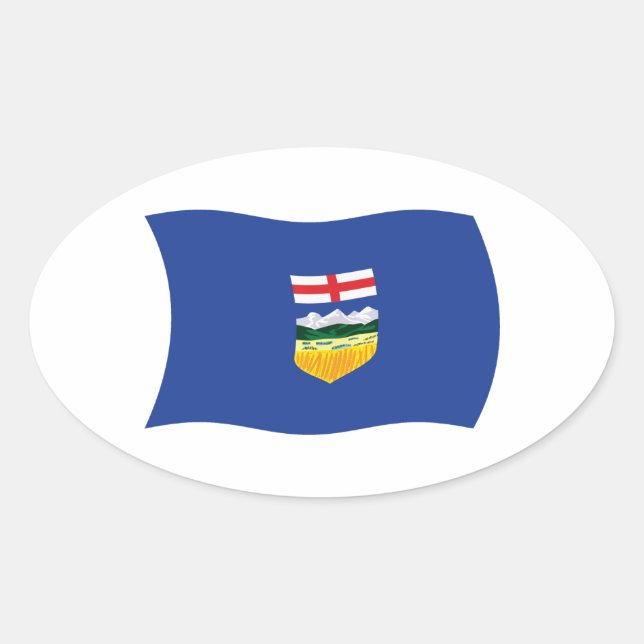Oval Adesivo da Bandeira de Alberta (Frente)