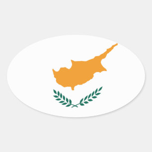 Oval Adesivo da Bandeira de Chipre