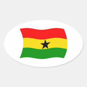 Oval Adesivo da Bandeira de Gana