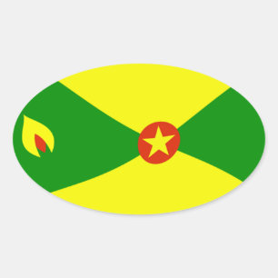 Oval Adesivo da Bandeira de Granada