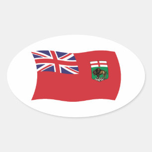 Oval Adesivo da Bandeira de Manitoba