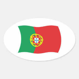 Oval Adesivo da Bandeira de Portugal