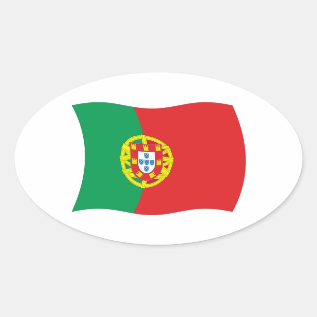 Oval Adesivo da Bandeira de Portugal (Frente)