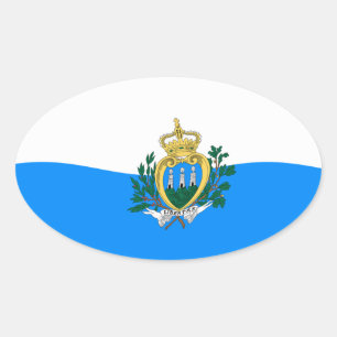 Oval Adesivo da Bandeira de San Marino