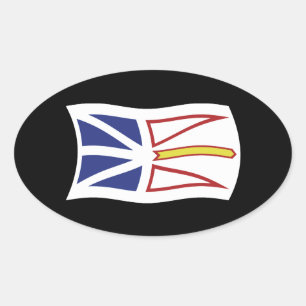 Oval Adesivo da Bandeira de Terra Nova e Labrador