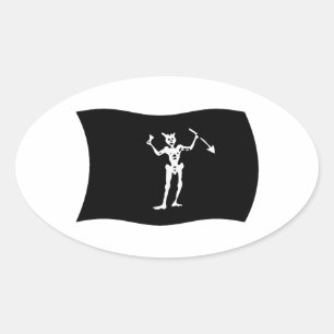 Oval Adesivo da Bandeira do Barba Negra