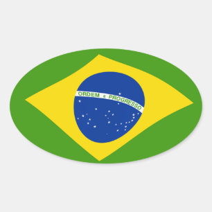 Oval Adesivo da Bandeira do Brasil