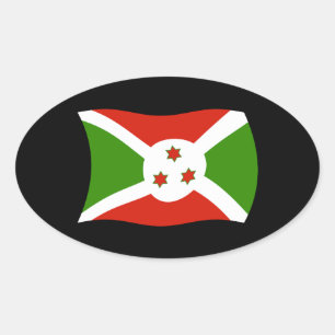 Oval Adesivo da Bandeira do Burundi