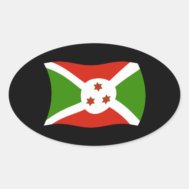 Oval Adesivo da Bandeira do Burundi (Frente)