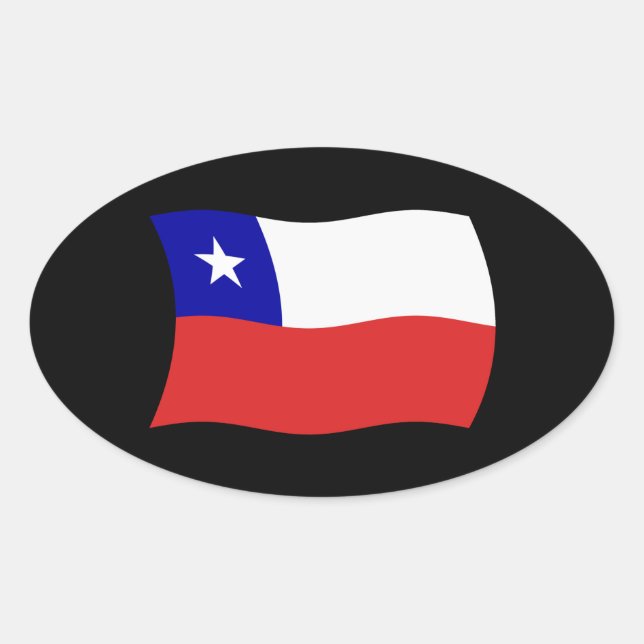 Oval Adesivo da Bandeira do Chile (Frente)