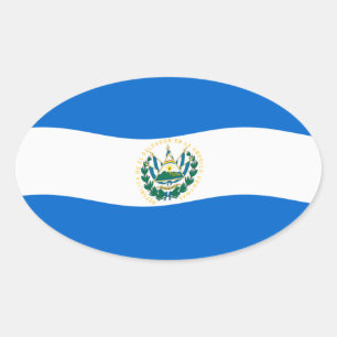 Oval Adesivo da Bandeira do El Salvador
