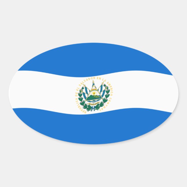 Oval Adesivo da Bandeira do El Salvador (Frente)