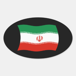 Oval Adesivo da Bandeira do Irã