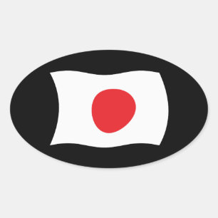 Oval Adesivo da Bandeira do Japão