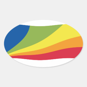 Oval Adesivo da bandeira do Lingua Franca Nova