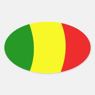 Oval Adesivo da Bandeira do Mali
