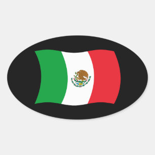 Oval Adesivo da Bandeira do México
