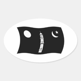 Oval Adesivo da Bandeira do Movimento Ahmadiyya