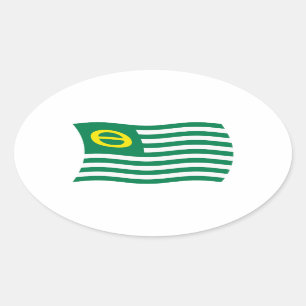 Oval Adesivo da Bandeira do Movimento Ecológico