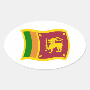Oval Adesivo da Bandeira do Sri Lanka